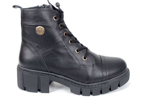 Cizme joase de dama din piele naturala de culoare verde inchis - Model Julie