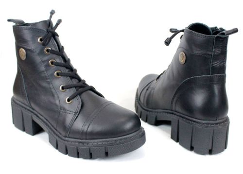 Cizme joase de dama din piele naturala de culoare verde inchis - Model Julie