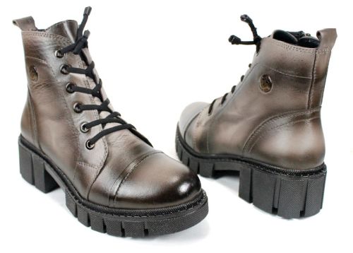 Cizme joase de dama din piele naturala de culoare verde inchis - Model Julie