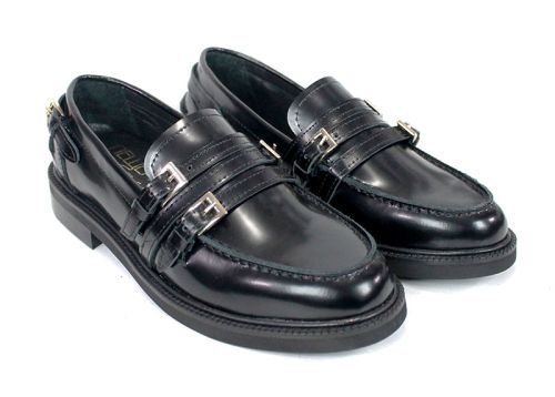 Pantofi damă eleganți Veora – lac natural texturat negru, interior piele