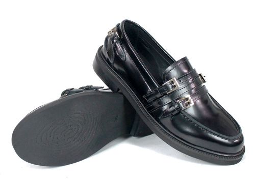 Pantofi damă eleganți Veora – lac natural texturat negru, interior piele