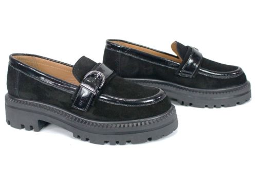 Loafers damă Doux Éclat – piele naturală, culoare neagră