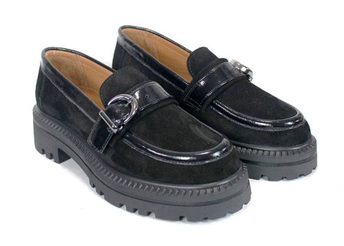 Loafers damă Doux Éclat – piele naturală, culoare neagră