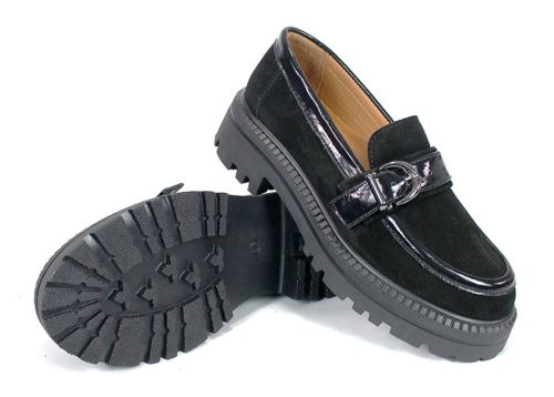 Loafers damă Doux Éclat – piele naturală, culoare neagră