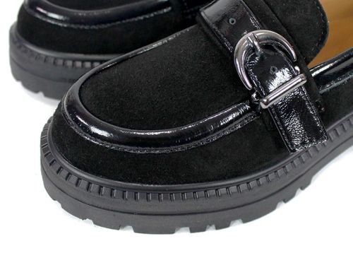 Loafers damă Doux Éclat – piele naturală, culoare neagră