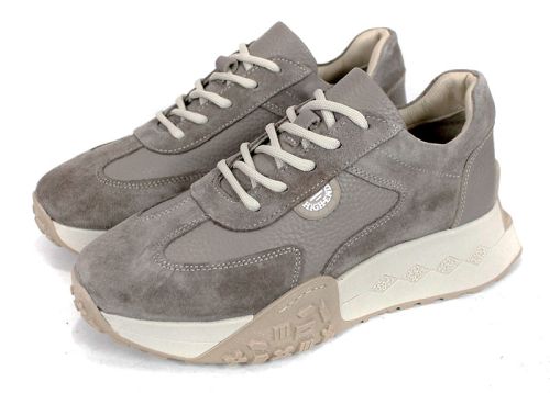 Pantofi sport damă Avileta – piele vizon și velur cu detaliu auriu, interior piele