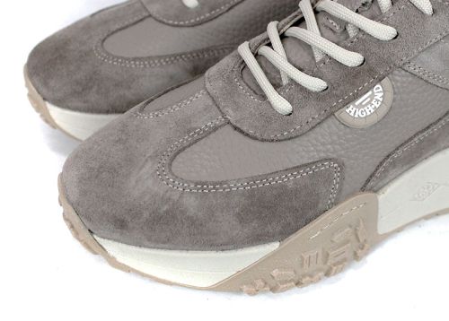 Pantofi sport damă Avileta – piele vizon și velur cu detaliu auriu, interior piele