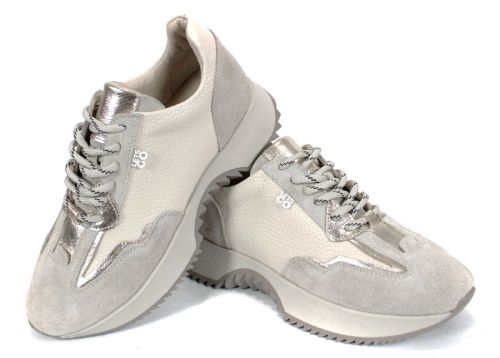 Pantofi sport dama Nova Stella din piele naturală – negru și platină