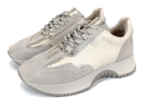 Pantofi sport dama Nova Stella din piele naturală – negru și platină