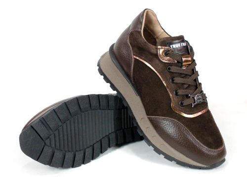 Pantofi sport damă Linea Noble – piele naturală, nuanțe maro