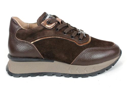Pantofi sport damă Linea Noble – piele naturală, nuanțe maro