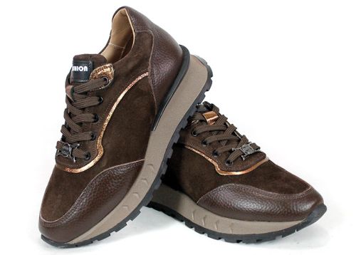 Pantofi sport damă Linea Noble – piele naturală, nuanțe maro