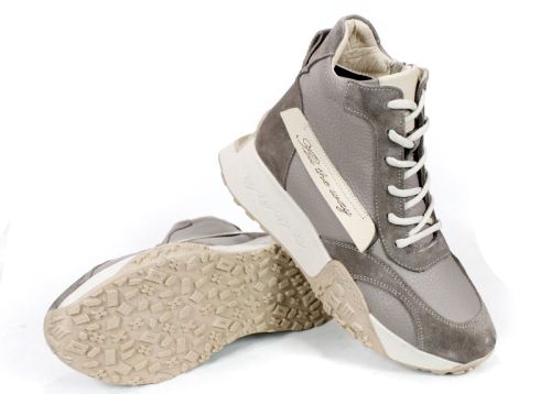 Sneakers damă Terra Pulse – piele naturală și velur, căptușeală caldă