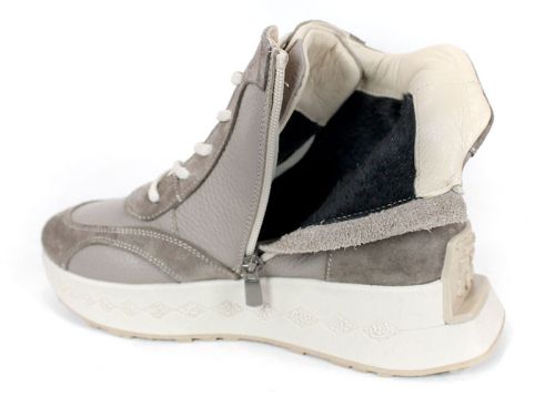 Sneakers damă Terra Pulse – piele naturală și velur, căptușeală caldă