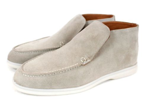 Clark barbati din piele intoarsa naturala de culoare albastru inchis - model clasic.