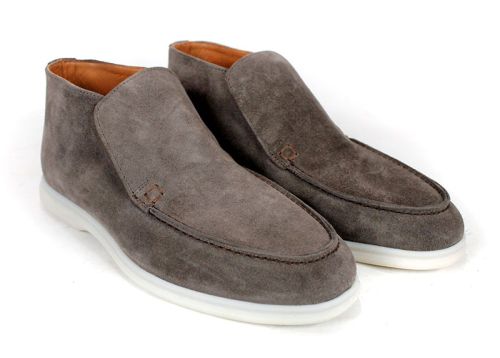 Clark barbati din piele intoarsa naturala de culoare albastru inchis - model clasic.