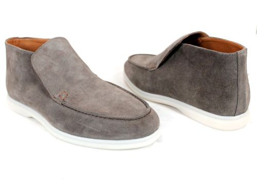 Clark barbati din piele intoarsa naturala de culoare albastru inchis - model clasic.