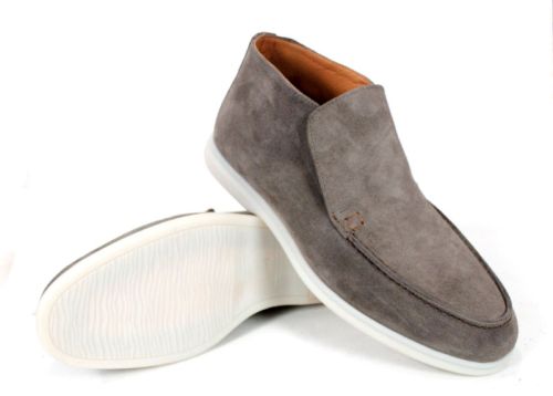 Clark barbati din piele intoarsa naturala de culoare albastru inchis - model clasic.