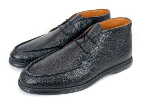 Clark barbati din piele intoarsa naturala de culoare albastru inchis - model clasic.