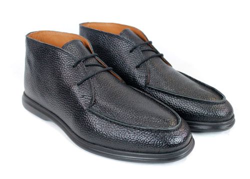 Clark barbati din piele intoarsa naturala de culoare albastru inchis - model clasic.