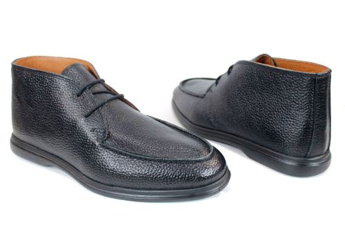 Clark barbati din piele intoarsa naturala de culoare albastru inchis - model clasic.