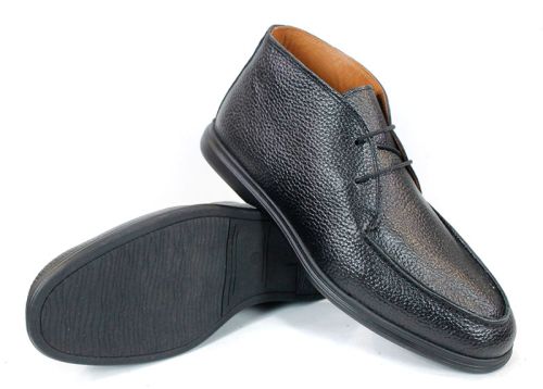 Clark barbati din piele intoarsa naturala de culoare albastru inchis - model clasic.