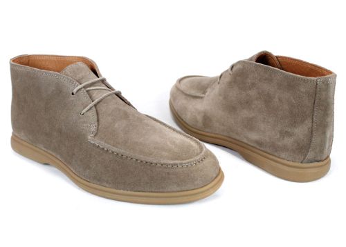 Clark barbati din piele intoarsa naturala de culoare albastru inchis - model clasic.