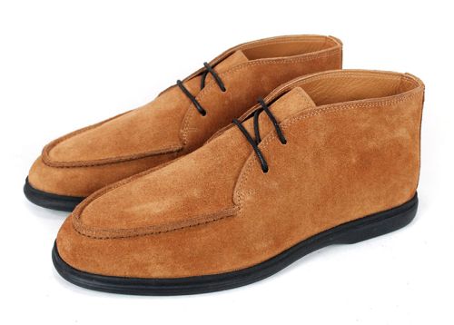 Clark barbati din piele intoarsa naturala de culoare albastru inchis - model clasic.