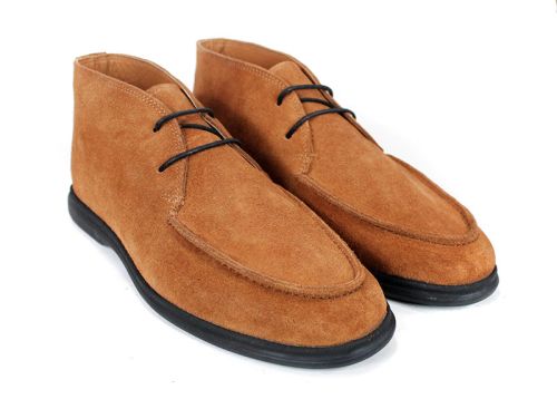 Clark barbati din piele intoarsa naturala de culoare albastru inchis - model clasic.