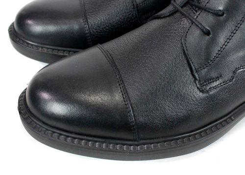 Cizme barbatesti din piele naturala de culoare neagra - model 334112