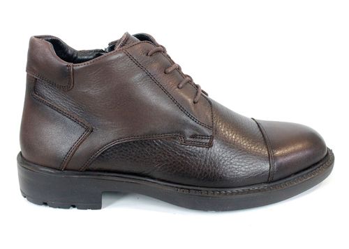 Cizme barbatesti din piele naturala de culoare neagra - model 334112