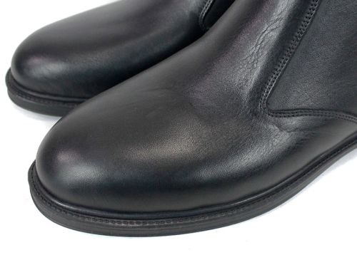 Cizme barbatesti din piele naturala de culoare neagra - model 334112