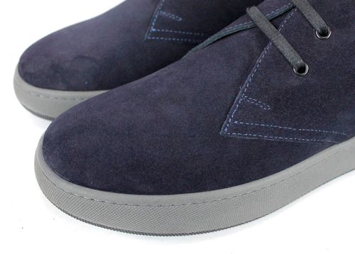 Clark barbati din piele intoarsa naturala de culoare albastru inchis - model clasic.