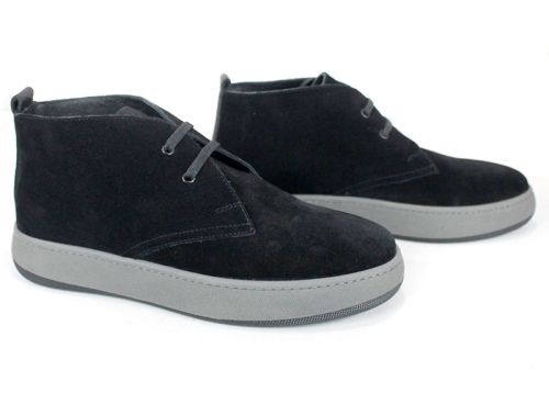 Clark barbati din piele intoarsa naturala de culoare albastru inchis - model clasic.