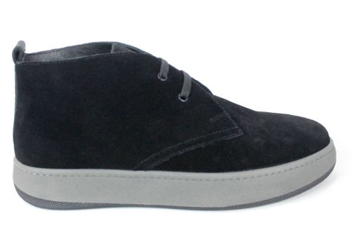 Clark barbati din piele intoarsa naturala de culoare albastru inchis - model clasic.