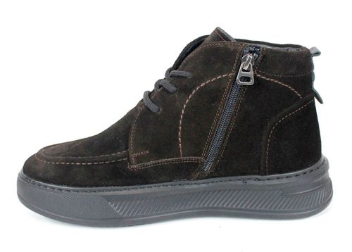 Clark barbati din piele intoarsa naturala de culoare albastru inchis - model clasic.