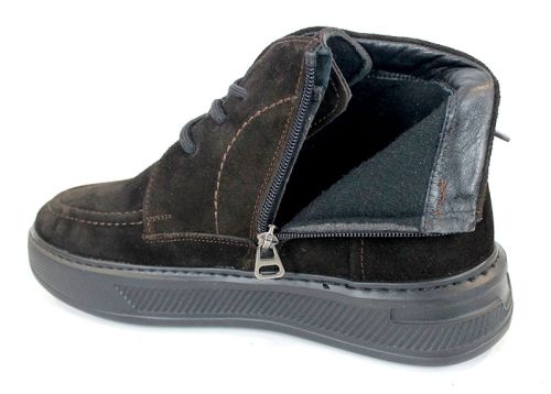 Clark barbati din piele intoarsa naturala de culoare albastru inchis - model clasic.