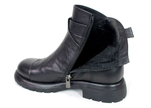 Cizme joase de dama din piele naturala de culoare verde inchis - Model Julie