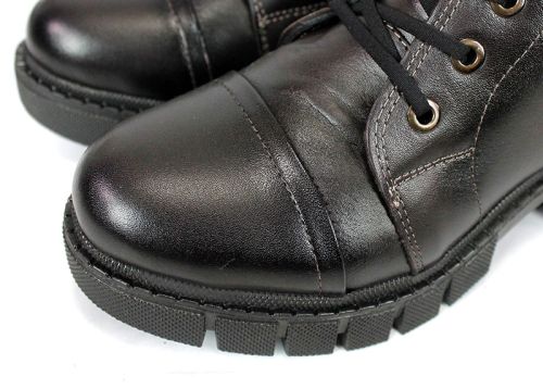 Cizme joase de dama din piele naturala de culoare verde inchis - Model Julie