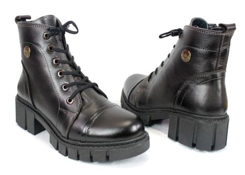 Cizme joase de dama din piele naturala de culoare verde inchis - Model Julie