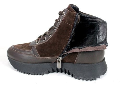 Sneakers damă Terra Pulse – piele naturală și velur, căptușeală caldă