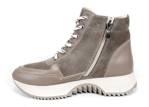 Sneakers damă Terra Pulse – piele naturală și velur, căptușeală caldă