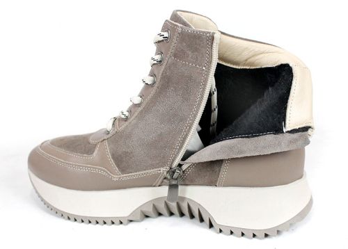 Sneakers damă Terra Pulse – piele naturală și velur, căptușeală caldă