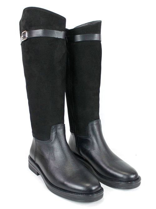 Cizme de dama din piele naturala de culoare neagra - model 125587