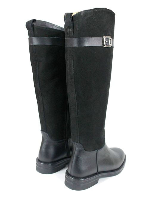 Cizme de dama din piele naturala de culoare neagra - model 125587