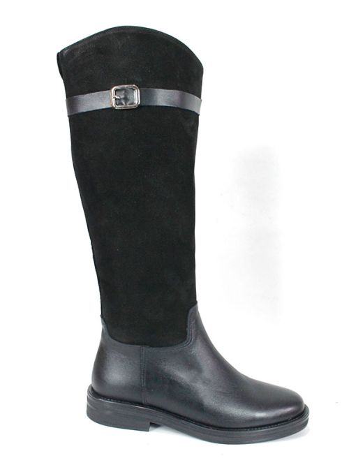 Cizme de dama din piele naturala de culoare neagra - model 125587