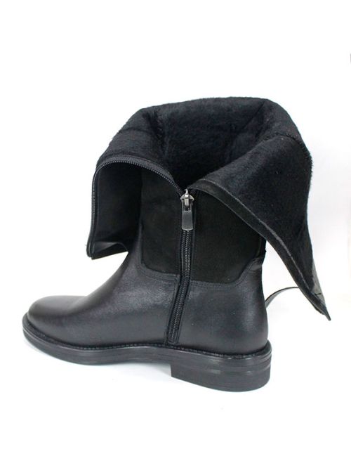 Cizme de dama din piele naturala de culoare neagra - model 125587