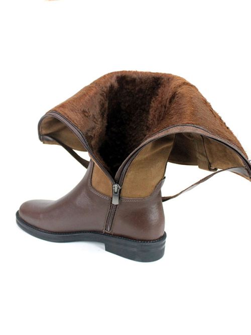 Cizme de dama din piele naturala de culoare neagra - model 125587