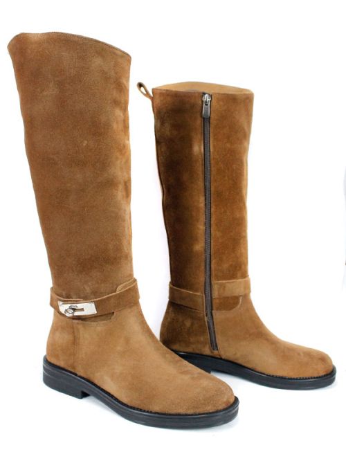 Cizme de dama din piele naturala de culoare neagra - model 125587