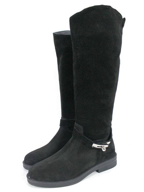 Cizme de dama din piele naturala de culoare neagra - model 125587